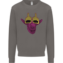 Offensive Goat With Finger Flip Glasses Mens Sweatshirt Jumper Charcoal