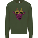 Offensive Goat With Finger Flip Glasses Mens Sweatshirt Jumper Forest Green