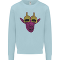 Offensive Goat With Finger Flip Glasses Mens Sweatshirt Jumper Light Blue