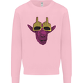 Offensive Goat With Finger Flip Glasses Mens Sweatshirt Jumper Light Pink
