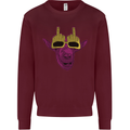 Offensive Goat With Finger Flip Glasses Mens Sweatshirt Jumper Maroon