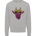 Offensive Goat With Finger Flip Glasses Mens Sweatshirt Jumper Sports Grey