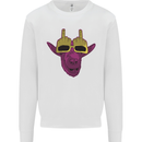 Offensive Goat With Finger Flip Glasses Mens Sweatshirt Jumper White