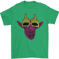 Offensive Goat With Finger Flip Glasses Mens T-Shirt 100% Cotton Irish Green