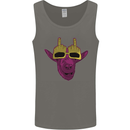 Offensive Goat With Finger Flip Glasses Mens Vest Tank Top Charcoal