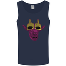 Offensive Goat With Finger Flip Glasses Mens Vest Tank Top Navy Blue