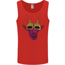 Offensive Goat With Finger Flip Glasses Mens Vest Tank Top Red