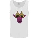 Offensive Goat With Finger Flip Glasses Mens Vest Tank Top White