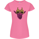 Offensive Goat With Finger Flip Glasses Womens Petite Cut T-Shirt Azalea