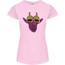 Offensive Goat With Finger Flip Glasses Womens Petite Cut T-Shirt Light Pink