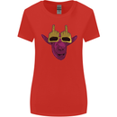 Offensive Goat With Finger Flip Glasses Womens Wider Cut T-Shirt Red