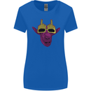 Offensive Goat With Finger Flip Glasses Womens Wider Cut T-Shirt Royal Blue