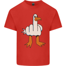Offensive Pigeon Finger Flip Funny Kids T-Shirt Childrens Red