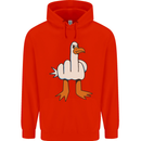 Offensive Pigeon Finger Flip Funny Mens 80% Cotton Hoodie Bright Red