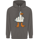 Offensive Pigeon Finger Flip Funny Mens 80% Cotton Hoodie Charcoal