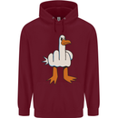 Offensive Pigeon Finger Flip Funny Mens 80% Cotton Hoodie Maroon