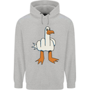Offensive Pigeon Finger Flip Funny Mens 80% Cotton Hoodie Sports Grey