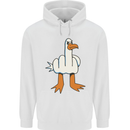 Offensive Pigeon Finger Flip Funny Mens 80% Cotton Hoodie White