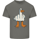 Offensive Pigeon Finger Flip Funny Mens Cotton T-Shirt Tee Top Charcoal