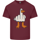 Offensive Pigeon Finger Flip Funny Mens Cotton T-Shirt Tee Top Maroon