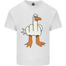 Offensive Pigeon Finger Flip Funny Mens Cotton T-Shirt Tee Top White
