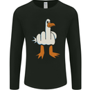 Offensive Pigeon Finger Flip Funny Mens Long Sleeve T-Shirt Black