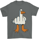 Offensive Pigeon Finger Flip Funny Mens T-Shirt 100% Cotton Charcoal