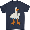 Offensive Pigeon Finger Flip Funny Mens T-Shirt 100% Cotton Navy Blue