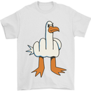 Offensive Pigeon Finger Flip Funny Mens T-Shirt 100% Cotton White