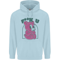 Offensive Teddy Bear F#uck You Funny Childrens Kids Hoodie Light Blue