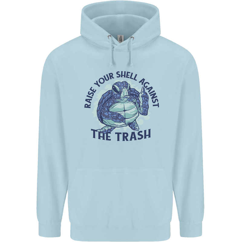Offensive Turtle Climate Change Environment Childrens Kids Hoodie Light Blue