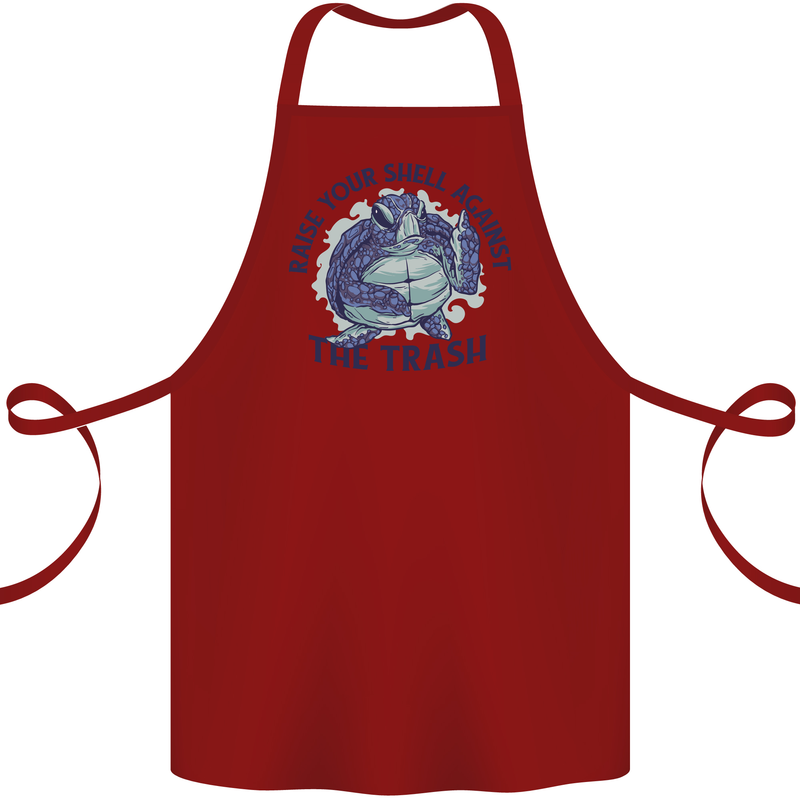 Offensive Turtle Climate Change Environment Cotton Apron 100% Organic Maroon