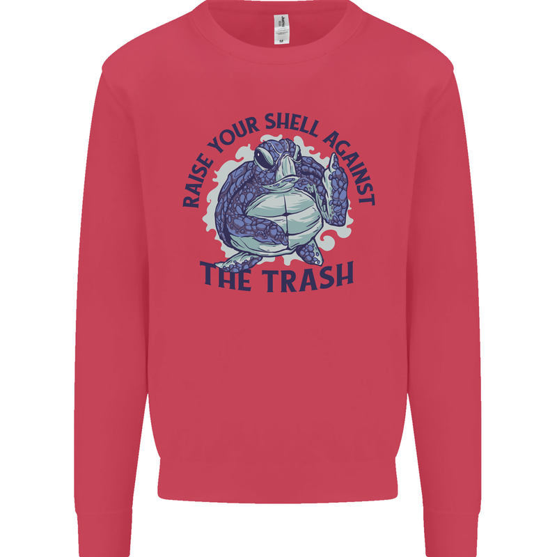 Offensive Turtle Climate Change Environment Kids Sweatshirt Jumper Heliconia