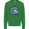 Offensive Turtle Climate Change Environment Kids Sweatshirt Jumper Irish Green