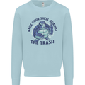 Offensive Turtle Climate Change Environment Kids Sweatshirt Jumper Light Blue