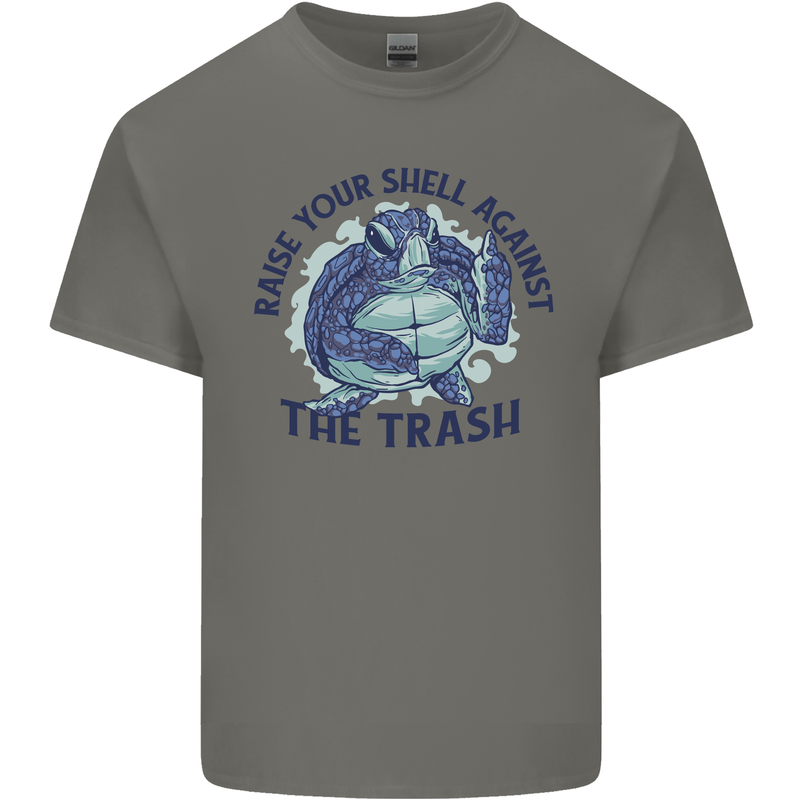 Offensive Turtle Climate Change Environment Kids T-Shirt Childrens Charcoal