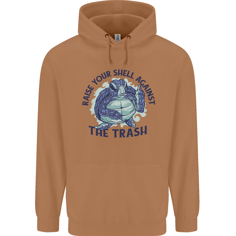 Offensive Turtle Climate Change Environment Mens 80% Cotton Hoodie Caramel Latte