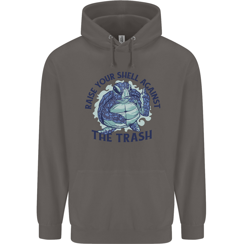 Offensive Turtle Climate Change Environment Mens 80% Cotton Hoodie Charcoal
