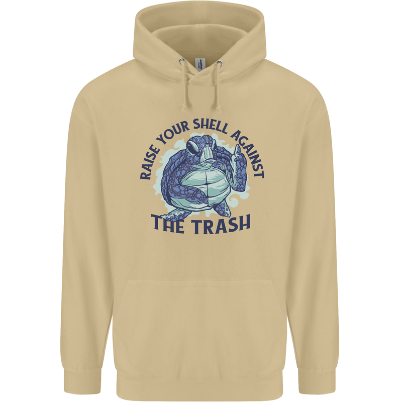 Offensive Turtle Climate Change Environment Mens 80% Cotton Hoodie Sand