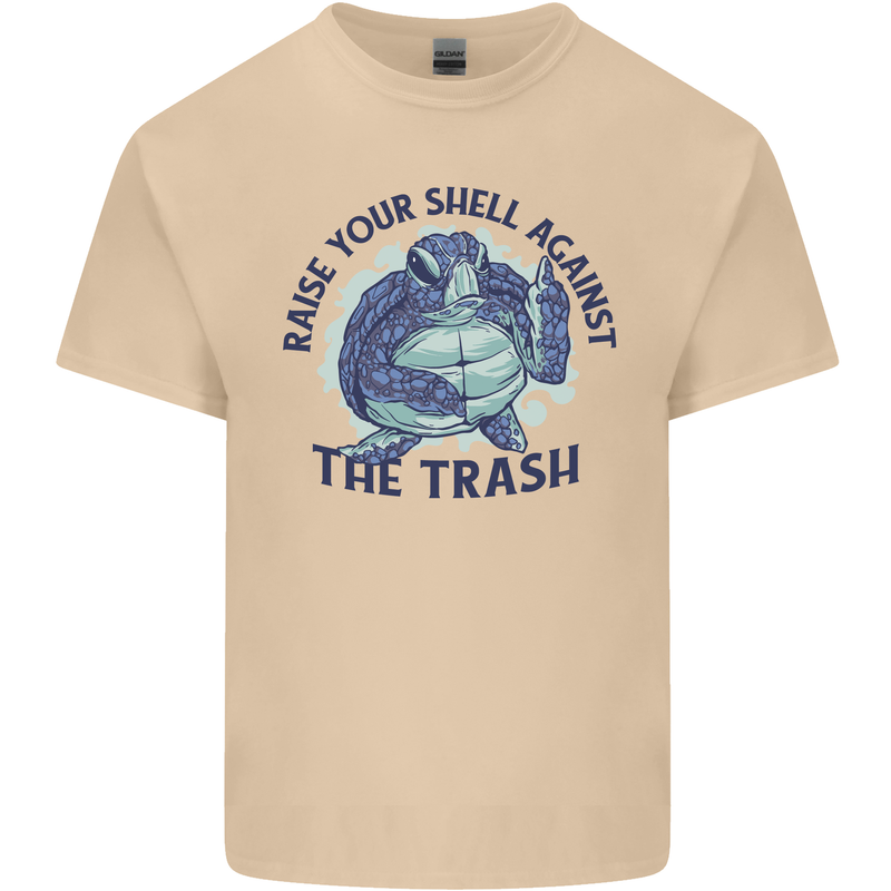 Offensive Turtle Climate Change Environment Mens Cotton T-Shirt Tee Top Sand