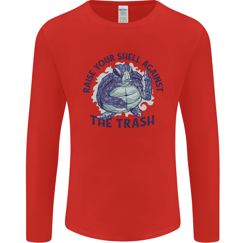 Offensive Turtle Climate Change Environment Mens Long Sleeve T-Shirt Red