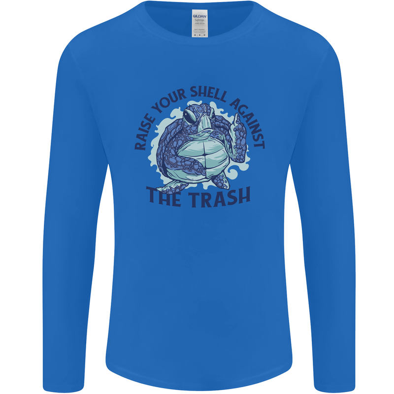 Offensive Turtle Climate Change Environment Mens Long Sleeve T-Shirt Royal Blue