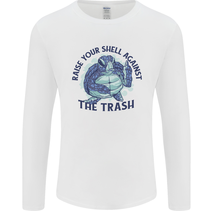 Offensive Turtle Climate Change Environment Mens Long Sleeve T-Shirt White