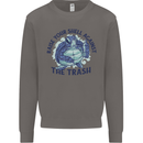 Offensive Turtle Climate Change Environment Mens Sweatshirt Jumper Charcoal