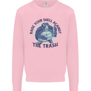 Offensive Turtle Climate Change Environment Mens Sweatshirt Jumper Light Pink