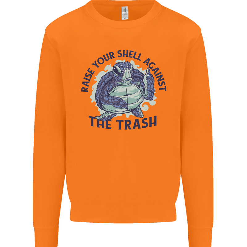 Offensive Turtle Climate Change Environment Mens Sweatshirt Jumper Orange