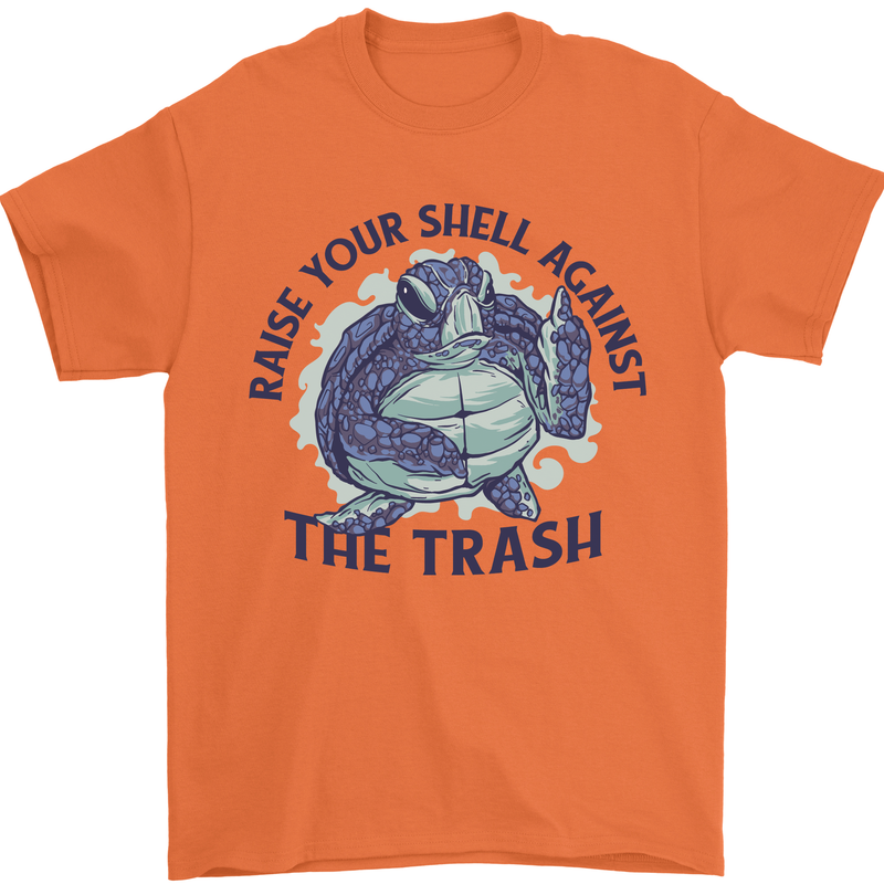 Offensive Turtle Climate Change Environment Mens T-Shirt 100% Cotton Orange
