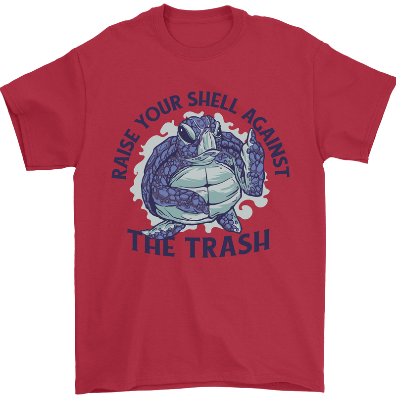 Offensive Turtle Climate Change Environment Mens T-Shirt 100% Cotton Red