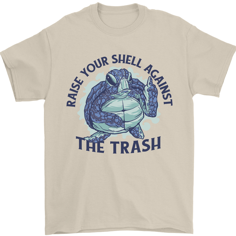 Offensive Turtle Climate Change Environment Mens T-Shirt 100% Cotton Sand