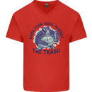 Offensive Turtle Climate Change Environment Mens V-Neck Cotton T-Shirt Red